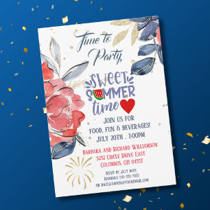 Summer Picnic Barbeque Party Invitation