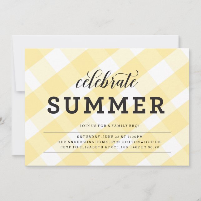 summer picnic bbq invitation (Front)