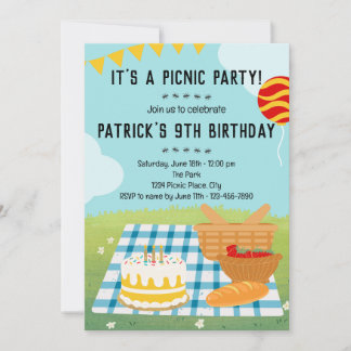 Summer Picnic Birthday Invitation