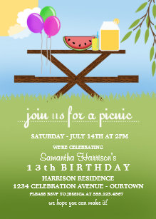 picnic party invitations announcements zazzle au