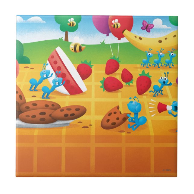 Summer Picnic Ceramic Tile (Front)