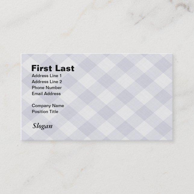 Summer Picnic Gingham Chequered Tablecloth: Blue Business Card (Front)