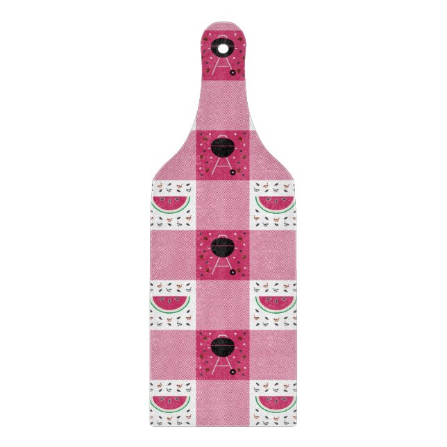 Summer Picnic Glass Cutting Board (Front)