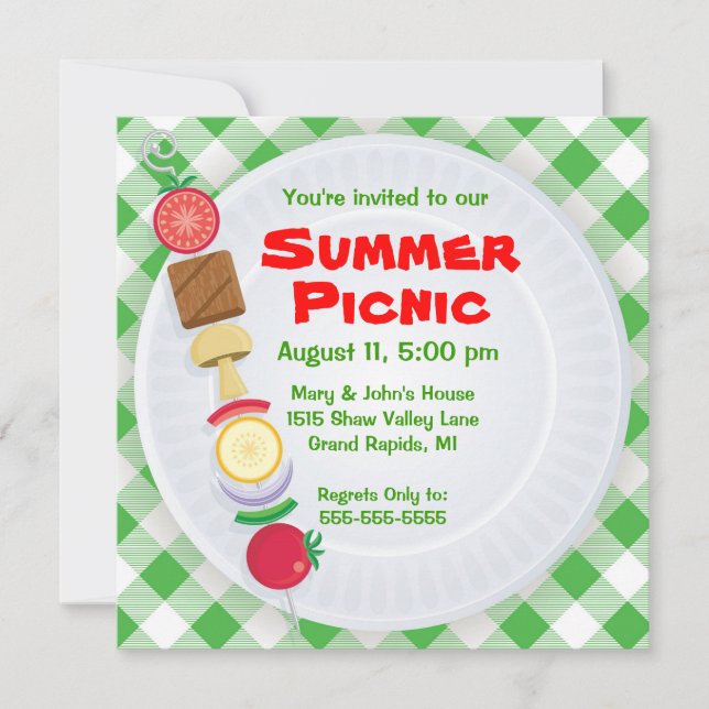 Summer Picnic Invitation (Front)