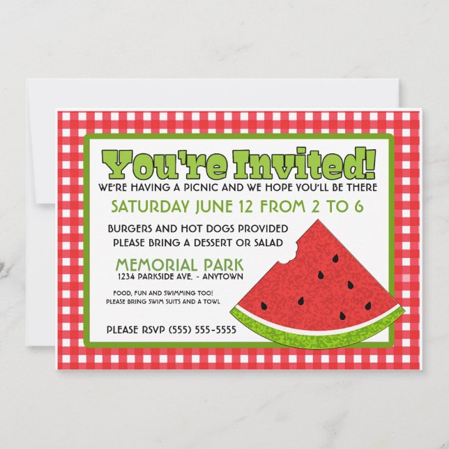 Summer Picnic Invitation (Front)