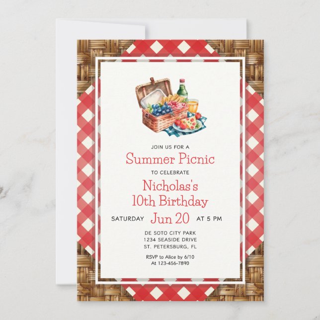 Summer Picnic Invitation (Front)