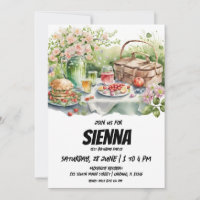 Summer Picnic meadow view Invitation
