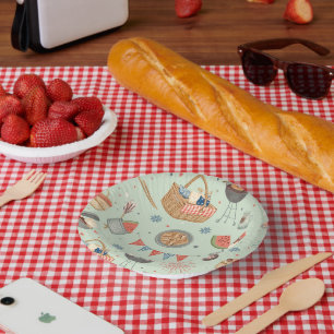 Summer Picnic Party Pattern Paper Plate
