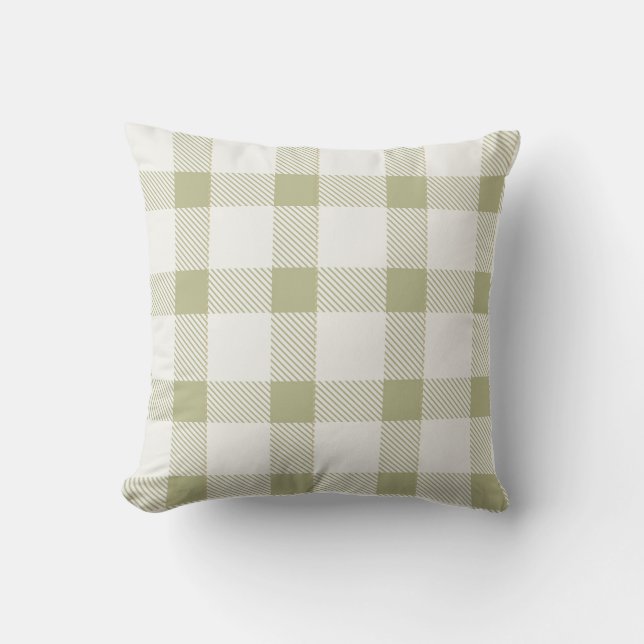 Summer picnic plaid cotton cushion (Front)