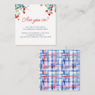 Summer Picnic Red White Blue Family Reunion Enclosure Card