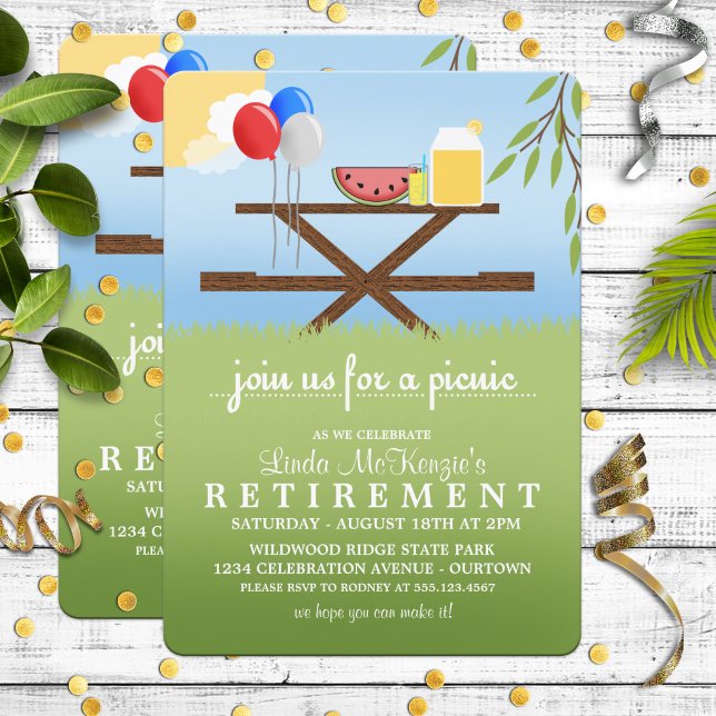Summer Picnic Retirement Party Invitations (Creator Uploaded)
