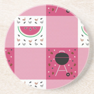 Summer Picnic Sandstone Coaster