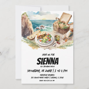 Summer Picnic seaside cliffs view Invitation