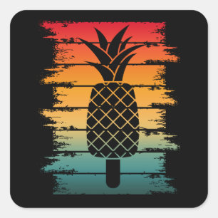 Summer Pineapple Ice Drop Square Sticker