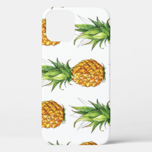Summer pineapple pattern, seamless design. iPhone 12 case