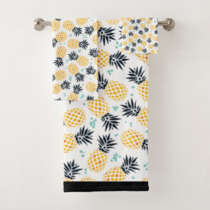 Summer Pineapple Print Towel Set