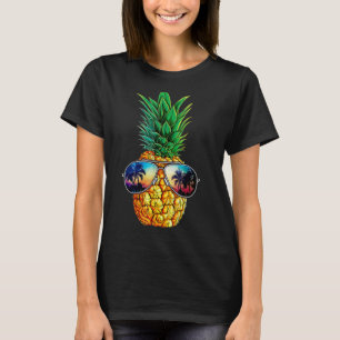 Summer Pineapple Sunglasses Aloha Beaches Hawaii W T-Shirt