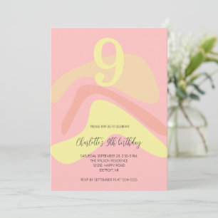 Summer Pink Yellow Cream Personalised Invitation
