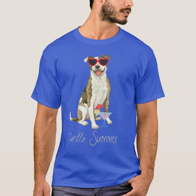 Summer Pit Bull Terrier T-Shirt (Front)