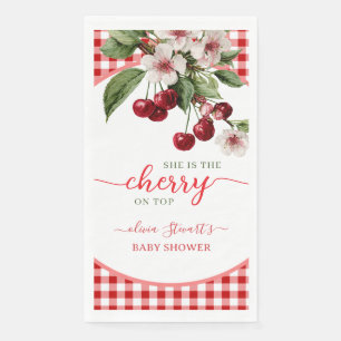 Summer plaid Cherry theme Baby shower Napkin