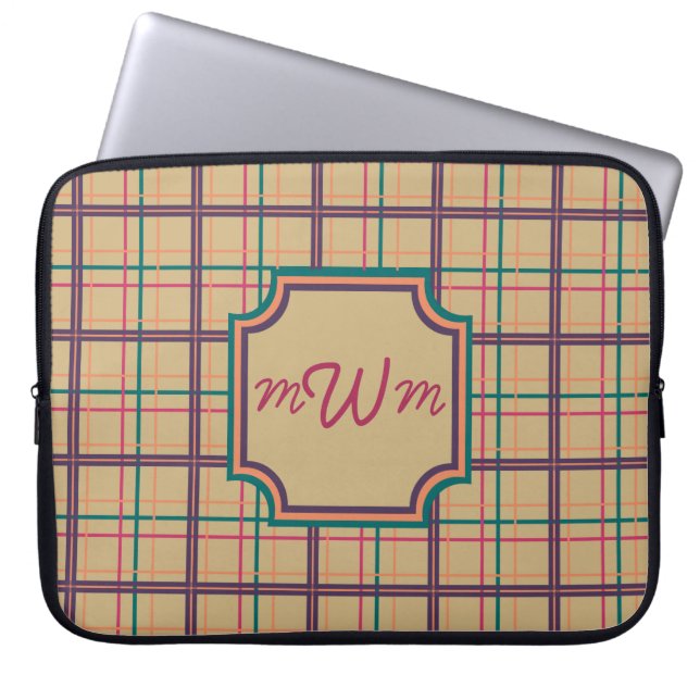 Summer Plaid Laptop Sleeve (Front)