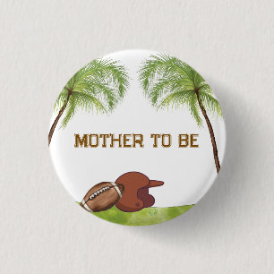 Summer Plam Football Mother To Be Baby Shower 3 Cm Round Badge