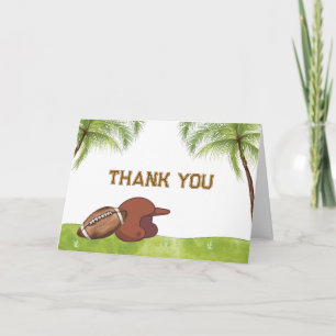 Summer Plam Tree Football Sport Baby Shower Thank You Card