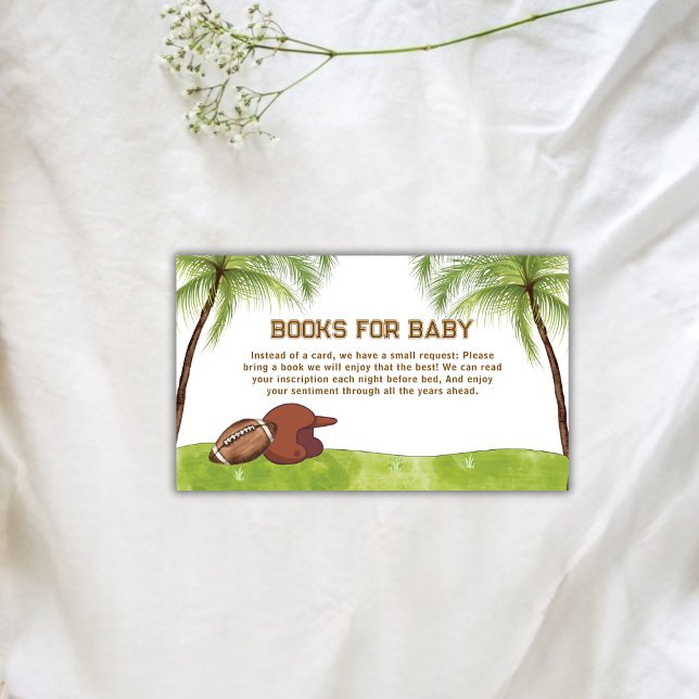 Summer Plam Tree Football Sport Books Baby Shower  Enclosure Card (Summer Plam Tree Football Sport Books Baby Shower Enclosure Card)