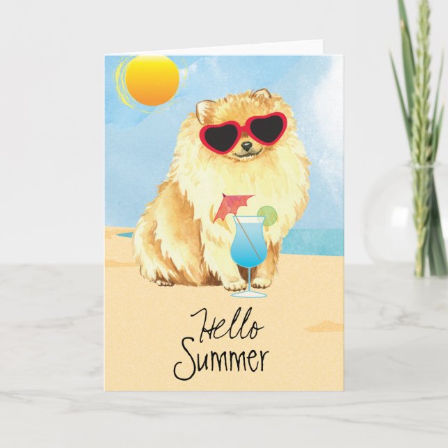 Summer Pomeranian Card (Front)