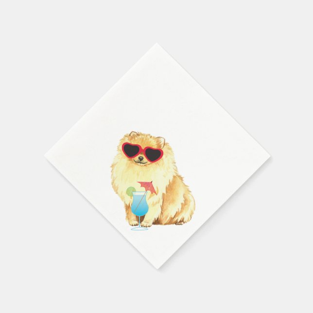 Summer Pomeranian Napkin (Corner)