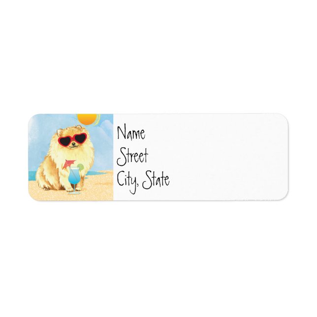 Summer Pomeranian Return Address Label (Front)