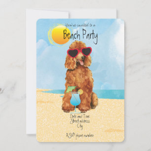 Summer Poodle Beach Party Invitation