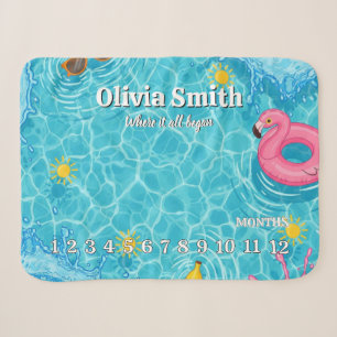 Summer Pool Effect Baby Milestone Blanket