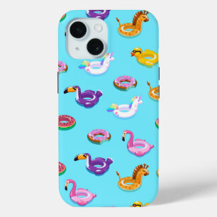 Summer Pool Float Pattern iPhone 15 Case