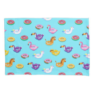 Summer Pool Float Pattern Pillowcase