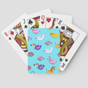 Summer Pool Float Pattern Playing Cards