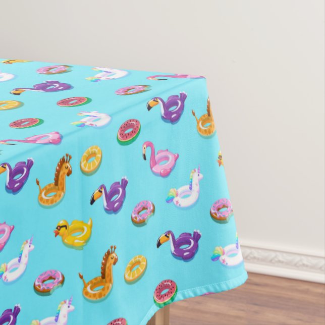 Summer Pool Float Pattern Tablecloth (In Situ)