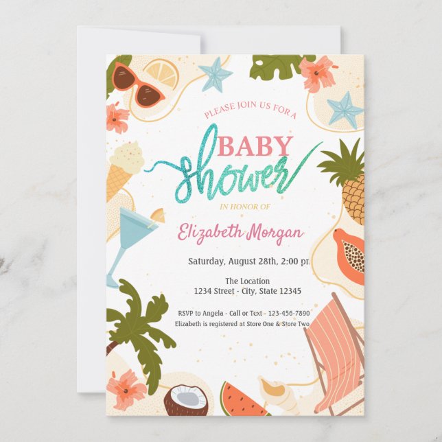  Summer Pool Party Baby Shower  Invitation (Front)