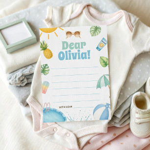 Summer Pool Party Birthday Time Capsule Invitation