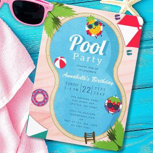 Summer Pool Party Child's Birthday Invitation