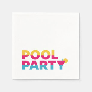 Summer Pool Party, Colourful Cocktail Napkin