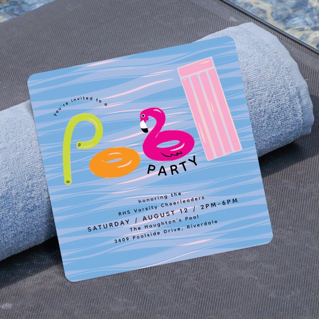 Summer Pool Party | Cute Summer Pool Floats  Invitation (Creator Uploaded)