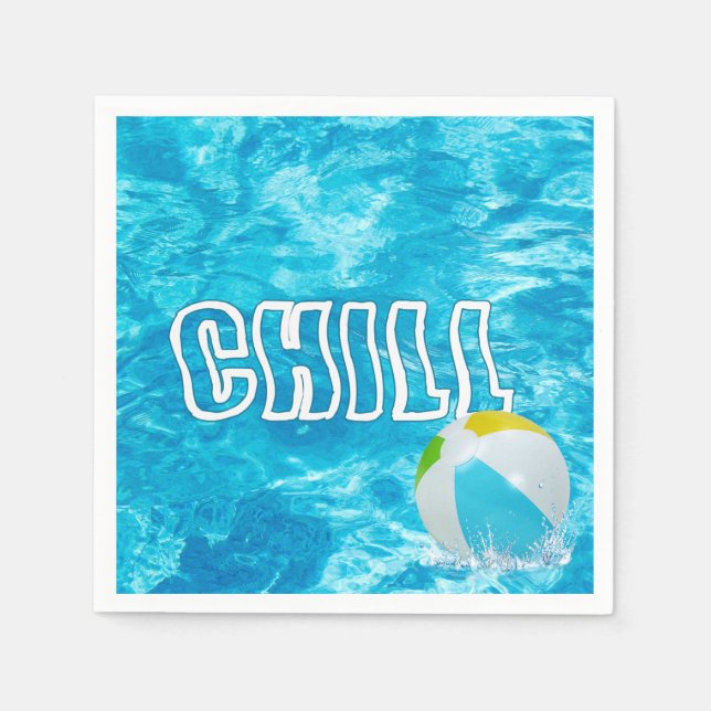Summer Pool Party Fun Napkins (Front)