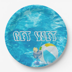 Summer Pool Party Fun Paper Plate