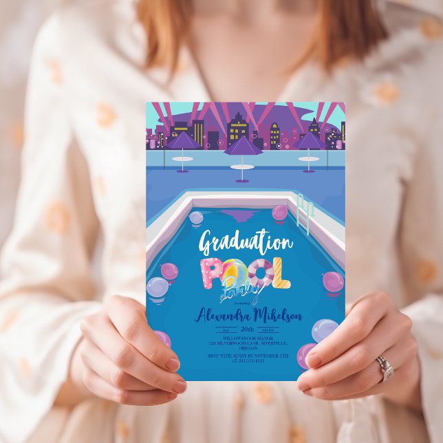  Summer Pool Party Graduation Invitation (Creator Uploaded)