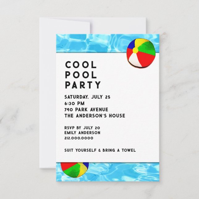 Summer Pool Party Invitation (Front)