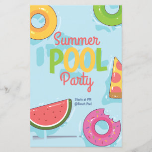 Summer Pool Party Invitation, Backyard Party Flyer