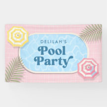 Summer Pool Party Pink Girl Birthday