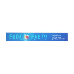 Summer Pool Party Return Address Labels