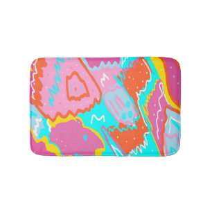 Summer Poolside Vibes Abstract Print Bath Mat